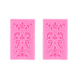2 PCS Fondant Cake Silicone Mold Hollow Embossed Border Frame Retro Photo Frame Mould 7th 17-113