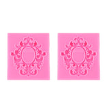 2 PCS Fondant Cake Silicone Mold Hollow Embossed Border Frame Retro Photo Frame Mould 8th 17-117