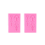 2 PCS Fondant Cake Silicone Mold Hollow Embossed Border Frame Retro Photo Frame Mould 9th 17-155