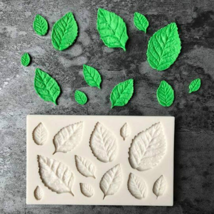 2PCS Sugarcraft Leaf Silicone Fondant Mold Cake Decorating Tools Chocolate Baking Mold, Leaf Shape