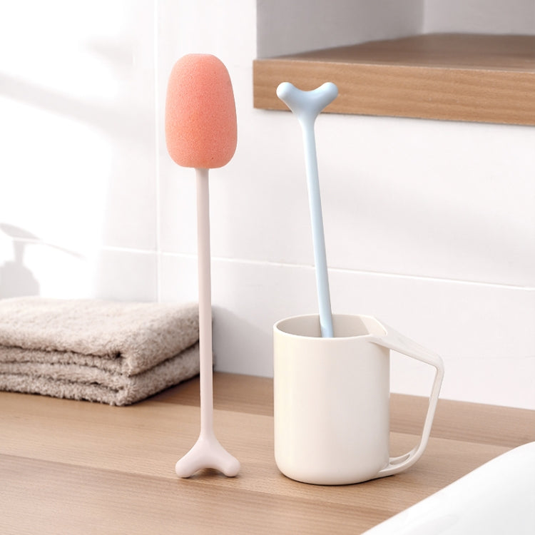 Long Handle Vertical Cup Brush Baby Bottle Sponge Cleaning Brush, Length: 29cm, White, Blue, Pink
