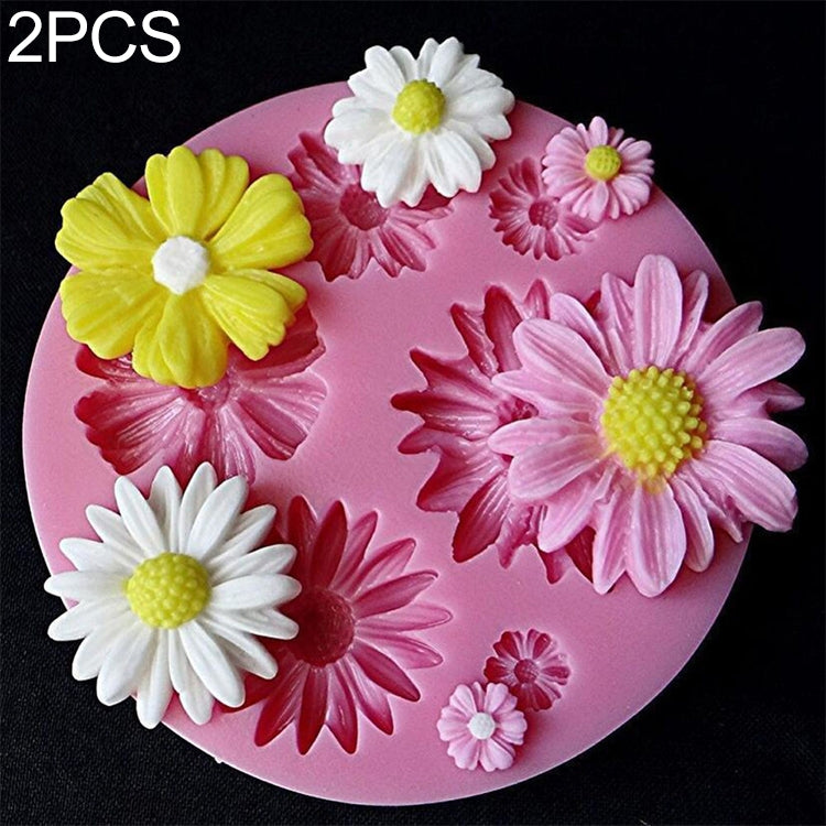 2 PCS 3D Flower Silicone Molds Fondant Craft Cake Candy Chocolate Ice Pastry Baking Tool, 3D Flower Shape 3D Flower Shape