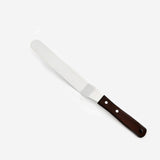 Wooden Handle Spatula Baking Stainless Steel Cake Straight Knife With Hole Curved Section 8 Inch