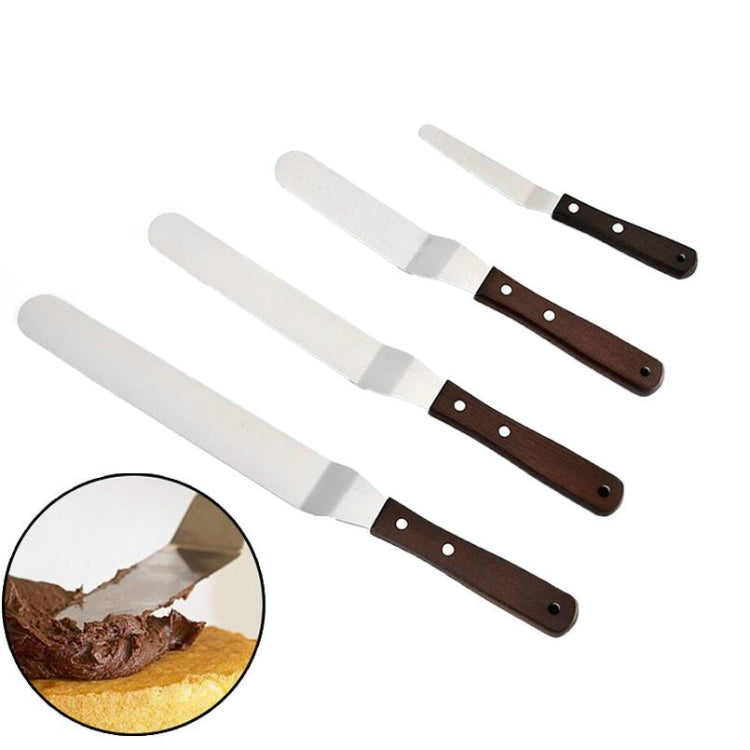 Wooden Handle Spatula Baking Stainless Steel Cake Straight Knife