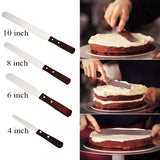 Wooden Handle Spatula Baking Stainless Steel Cake Straight Knife