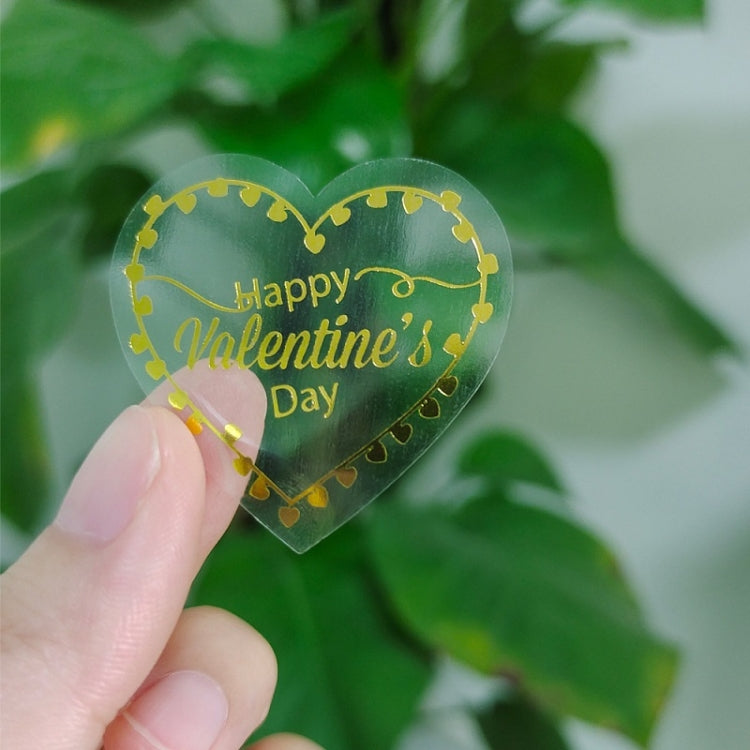 Transparent Hot Stamping Heart-shaped Sticker Thank You Gift Decoration Sticker, Thank You Gift Sticker