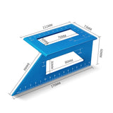 Woodworking T-Shaped Marking Gauge Multi-Function Square Aluminum Alloy Scribe, Dark Blue, Red