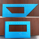 Woodworking T-Shaped Marking Gauge Multi-Function Square Aluminum Alloy Scribe, Dark Blue, Red