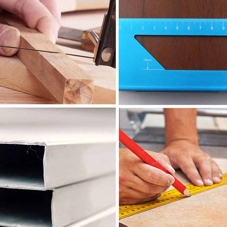 Woodworking T-Shaped Marking Gauge Multi-Function Square Aluminum Alloy Scribe, Dark Blue, Red