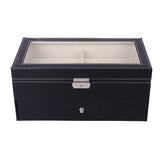 PU Leather Double-Layer Glasses Case Sunglasses Storage Display Box, Size: 33.5x19.5x15.5 cm