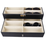 PU Leather Double-Layer Glasses Case Sunglasses Storage Display Box, Size: 33.5x19.5x15.5 cm