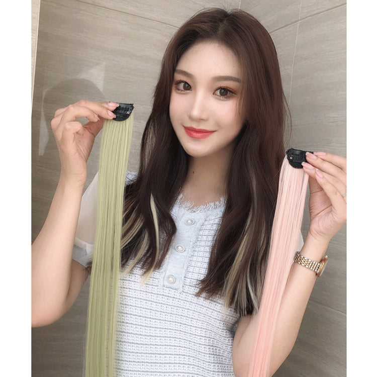5 PCS Color Highlighting Hair Extension Piece One-Piece Invisible Seamless Hair Extension Piece, Smoky Blue, White Tea Ash, Space Gray, Pencil Gray, Aoki Ash, Flax Gold, Fog White Copper, Aurora Violet, Thin Plum Purple, Thin Rattan, Cherry Pink       ...