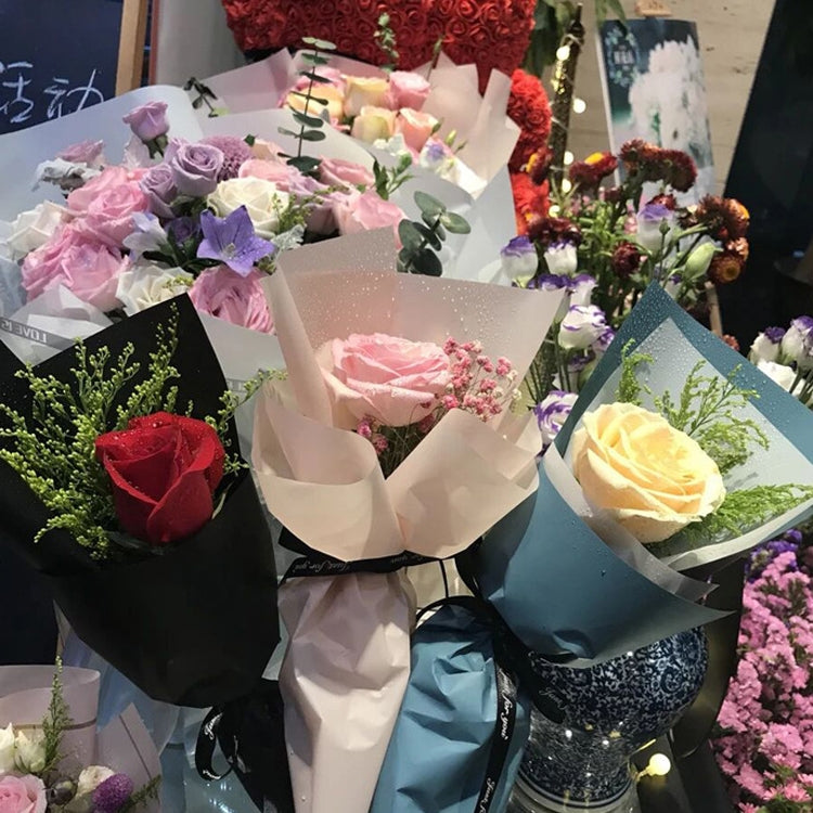 20 Sheets / Pack Flower Wrapping Paper Matte Paper Gift Paper Translucent Wrapping Paper Material, Colour: Wine Red, Wine Red, Brown, Golden, Silver, Black, Rose Red, Deep Pink, Deep Champagne, Gouache, Light Champagne, White Tea, Red Gray, Light Gray ...