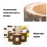 120211 Valentine Day Atmosphere Lamp Candle Holder Cafe Decoration Home Party Decoration Tea Wax Wooden Candle Cup, Snowflake, Pine, Five Stars, Love