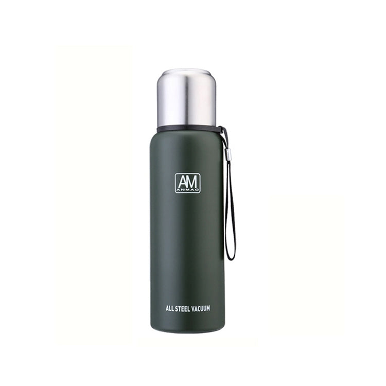 304 Stainless Steel Insulated Mug Large Capacity Sports Water Cup Outdoor Travel Pot, 500ml, 750ml, 1000ml, 1500ml 500ml Dark Green
