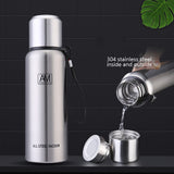304 Stainless Steel Insulated Mug Large Capacity Sports Water Cup Outdoor Travel Pot, 500ml, 750ml, 1000ml, 1500ml