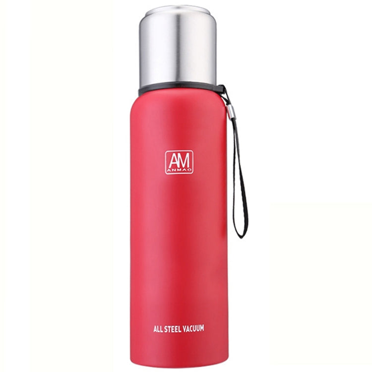 304 Stainless Steel Insulated Mug Large Capacity Sports Water Cup Outdoor Travel Pot, 500ml, 750ml, 1000ml, 1500ml 1500ml Red