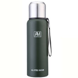 304 Stainless Steel Insulated Mug Large Capacity Sports Water Cup Outdoor Travel Pot, 500ml, 750ml, 1000ml, 1500ml 1500ml Dark Green