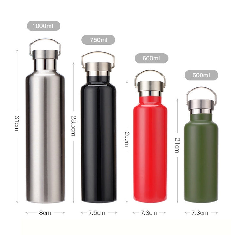 304 Vacuum Stainless Steel Vacuum Flask Double-Layer Large-Capacity Outdoor Water Bottle Mountaineering Sports Bottle, 500ml, 600ml, 750ml, 1000ml