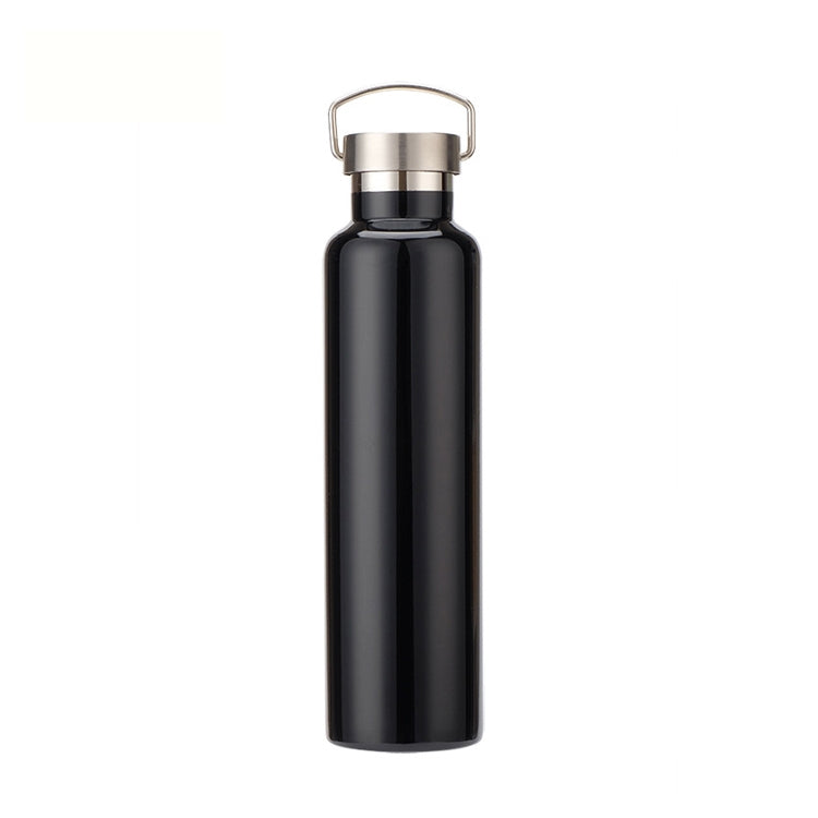 304 Vacuum Stainless Steel Vacuum Flask Double-Layer Large-Capacity Outdoor Water Bottle Mountaineering Sports Bottle, 500ml, 600ml, 750ml, 1000ml 600ml Black