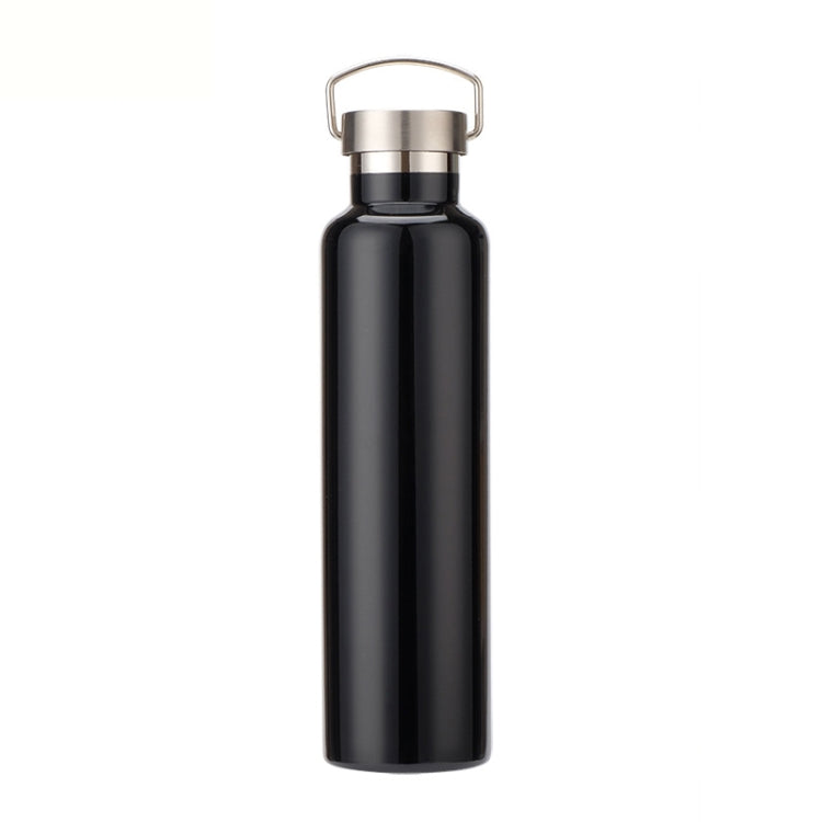 304 Vacuum Stainless Steel Vacuum Flask Double-Layer Large-Capacity Outdoor Water Bottle Mountaineering Sports Bottle, 500ml, 600ml, 750ml, 1000ml 750ml Black