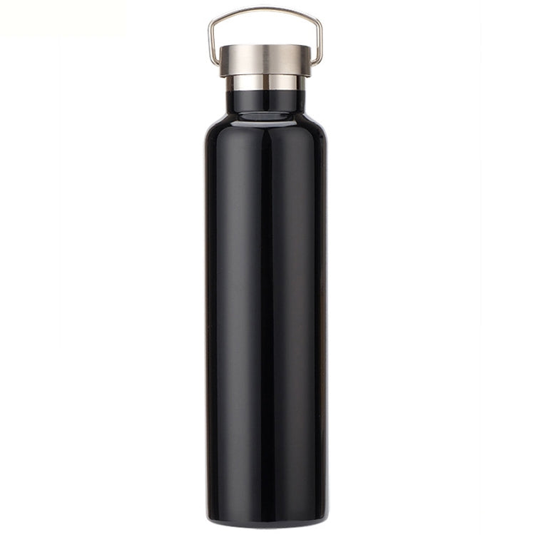 304 Vacuum Stainless Steel Vacuum Flask Double-Layer Large-Capacity Outdoor Water Bottle Mountaineering Sports Bottle, 500ml, 600ml, 750ml, 1000ml 1000ml Black