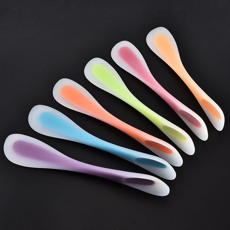 Multifunctional Double-Headed Dual-Purpose Silicone Spatula Translucent Spoon Baking Tool, Random Color Delivery