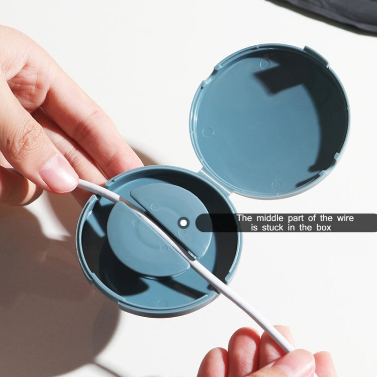 Round Data Cable Storage Box Earphone Storage Collection Box, Yellow, Blue, Transparent, Orange