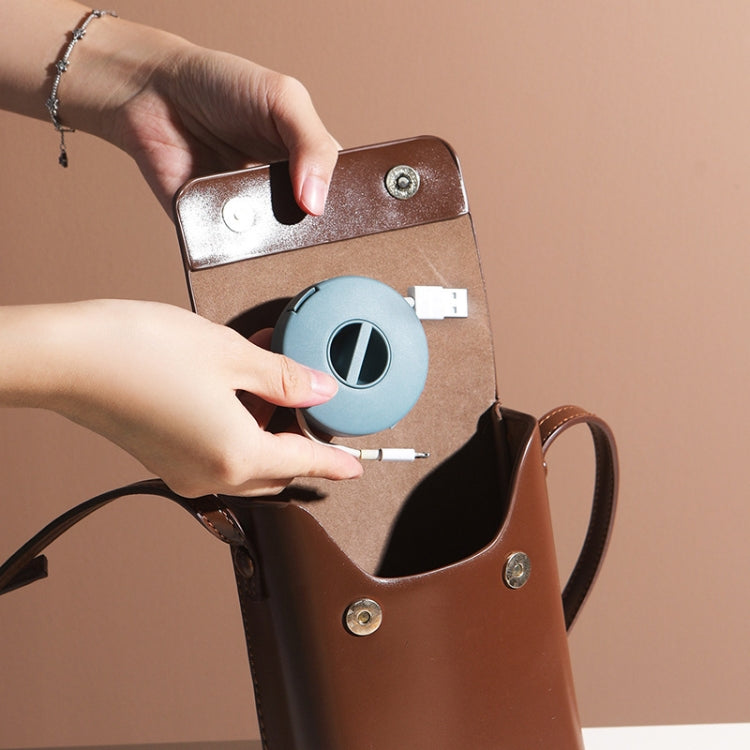 Round Data Cable Storage Box Earphone Storage Collection Box, Yellow, Blue, Transparent, Orange