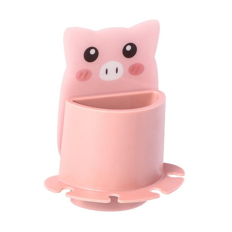 Bathroom Paste Wall-Mounted Shelf Cartoon Animal Toothbrush Holder, Panda, Tiger, Koala, Piggy