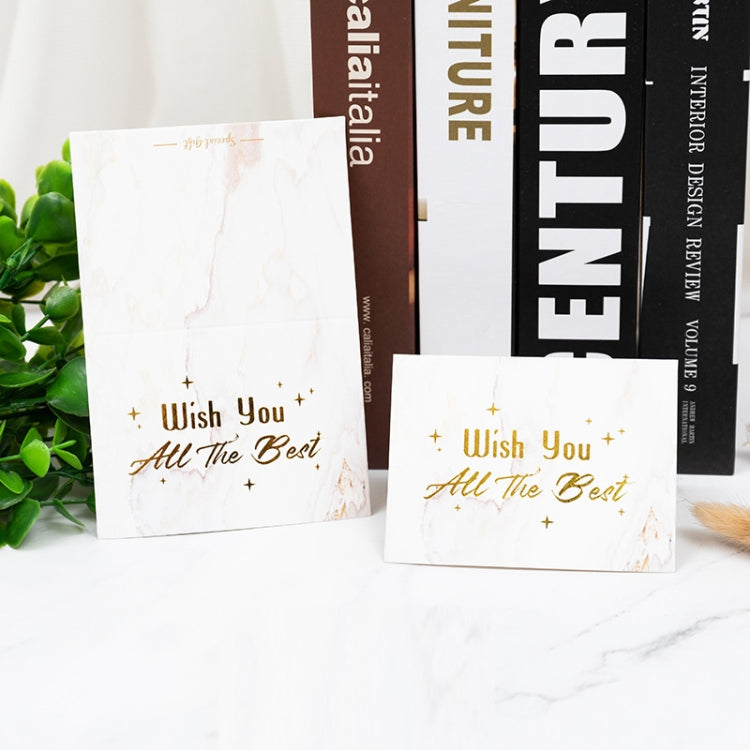 100 PCS Valentines Day Bronzing Greeting Card Flower Shop Birthday Thank You Card, Wish You All The Best, I Miss You Every Day, Thank You Very Much, I Keep You In My Heart Forever, Happy Every Day, Send You My Heart, Bright Future Happy Life           ... Wish You All The Best