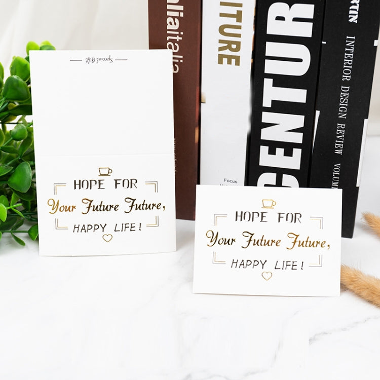 100 PCS Valentines Day Bronzing Greeting Card Flower Shop Birthday Thank You Card, Wish You All The Best, I Miss You Every Day, Thank You Very Much, I Keep You In My Heart Forever, Happy Every Day, Send You My Heart, Bright Future Happy Life           ... Bright Future Happy Life