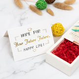 100 PCS Valentines Day Bronzing Greeting Card Flower Shop Birthday Thank You Card, Wish You All The Best, I Miss You Every Day, Thank You Very Much, I Keep You In My Heart Forever, Happy Every Day, Send You My Heart, Bright Future Happy Life           ...