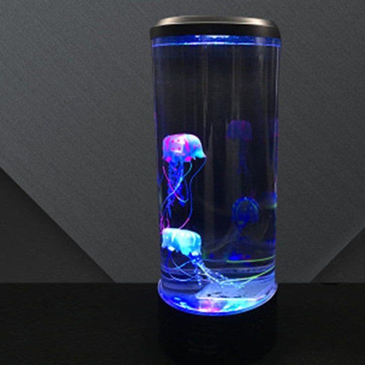 Cylindrical LED Simulation Jellyfish Light USB Powered Colorful Jellyfish Atmosphere Light, 10.5 x 10.5 x 29.4cm