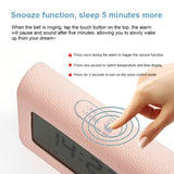 ZKLiLi Lazy Snooze Applet Alarm Clock Bedside Bluetooth Multifunctional Silent Digital Alarm Clock, Blue, Pink, Gray