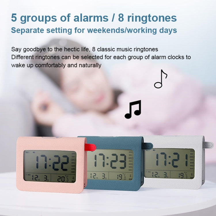 ZKLiLi Lazy Snooze Applet Alarm Clock Bedside Bluetooth Multifunctional Silent Digital Alarm Clock, Blue, Pink, Gray