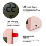 ZKLiLi Lazy Snooze Applet Alarm Clock Bedside Bluetooth Multifunctional Silent Digital Alarm Clock, Blue, Pink, Gray
