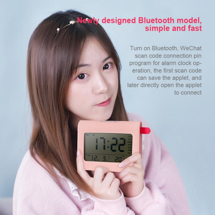 ZKLiLi Lazy Snooze Applet Alarm Clock Bedside Bluetooth Multifunctional Silent Digital Alarm Clock, Blue, Pink, Gray