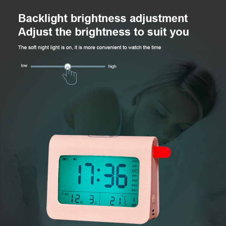 ZKLiLi Lazy Snooze Applet Alarm Clock Bedside Bluetooth Multifunctional Silent Digital Alarm Clock, Blue, Pink, Gray