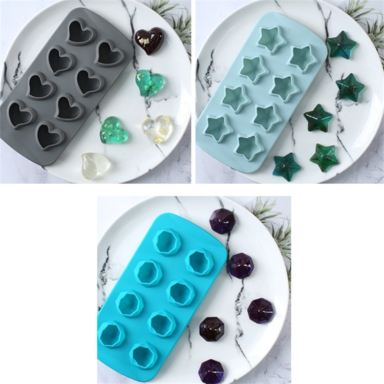 2 PCS Creative Silicone Ice Tray Mold 8 Continuous Mould Home-Made DIY Ice Tray Box, Style:, Fruit (Blue), Fruit (Vermillion), Round (Red), Round (Blue), Brick (Blue), Brick (Gray), Five-star (Blue), Ice Cream (Blue), Lemon (Green)              ...