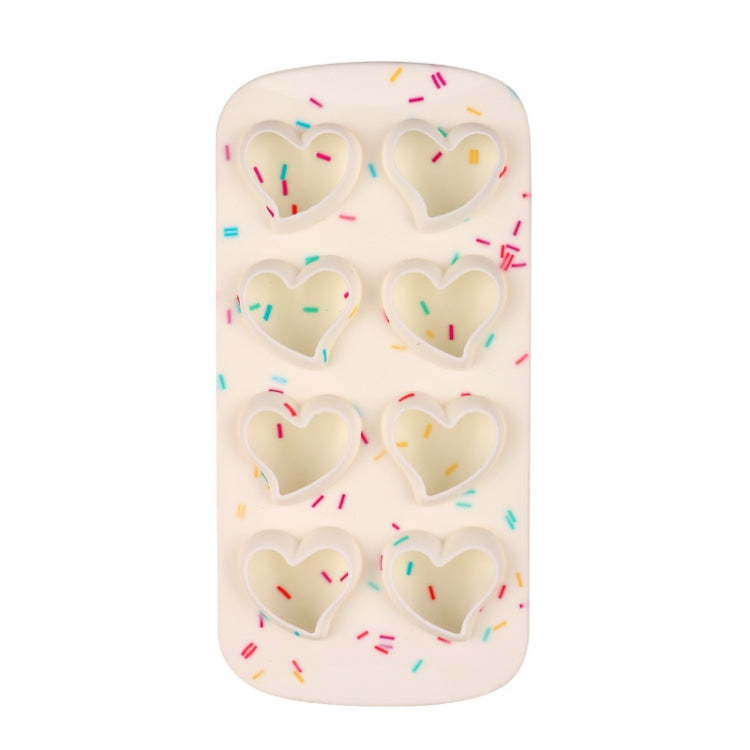 2 PCS Creative Silicone Ice Tray Mold 8 Continuous Mould Home-Made DIY Ice Tray Box, Style:, Fruit (Blue), Fruit (Vermillion), Round (Red), Round (Blue), Brick (Blue), Brick (Gray), Five-star (Blue), Ice Cream (Blue), Lemon (Green)              ... Heart-shaped(Candy Effect)