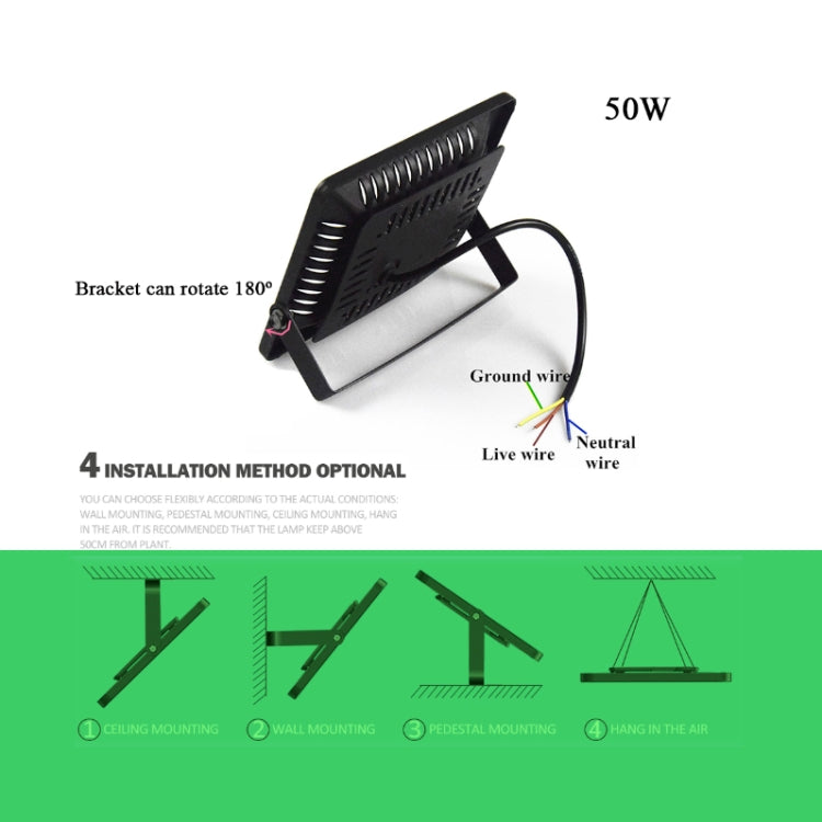 Ultra-Thin LED Plant Light, Full Spectrum COB Growth Light, Vegetable, Fruit & Flower Greenhouse Fill Light Without Plug, 50W, 100W, 150W