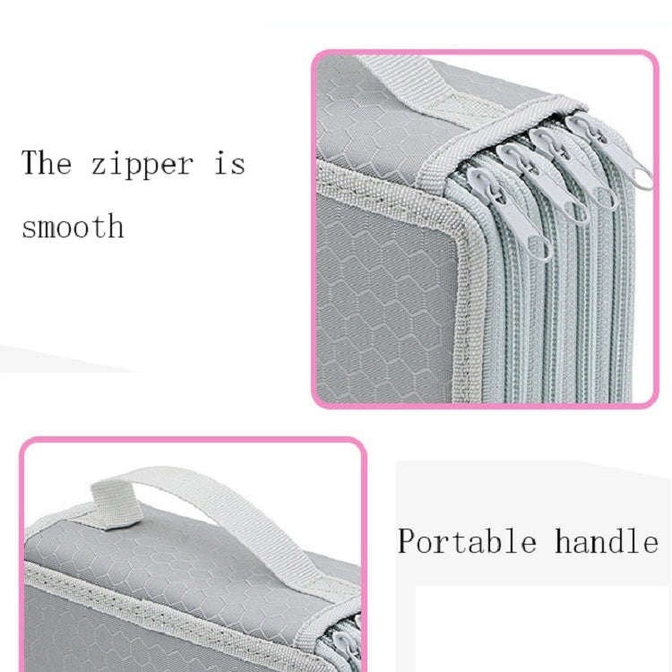 Solid Color Square Four-Layer Pencil Case Sketch Colorful Pencil Case With 72 Holes, Four-Layer