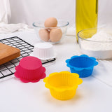 20 PCS DIY Baking Mold Macaron Lace Shape Silicone Cake Cup Pudding Egg Tart Muffin Cup Mold,Random Color Delivery, 20 PCS