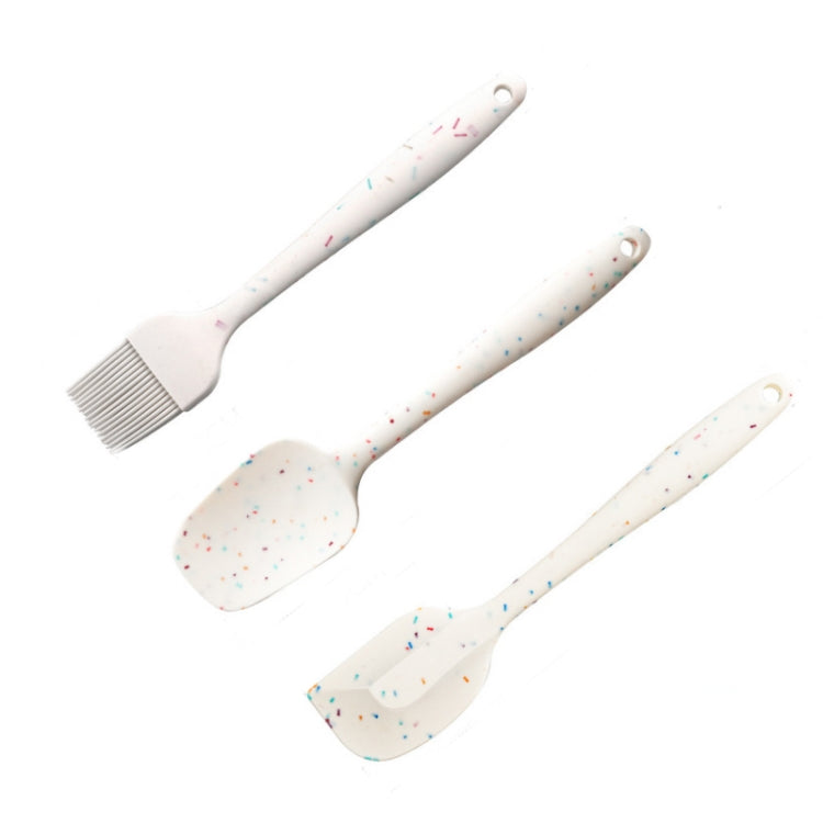 3 in 1 Kitchen Pancake DIY Baking Tools Set Color Grain Barbecue Brush + Butter Spatula + Spatula Set, White White