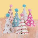 20 PCS Cute Children Bronzing Birthday Hats Cake Baking Decoration Party Hats, Cats, Unicorn, Wave Point, Daisy, Happy Birthday, Star & Moon Bronzing, Golden Ball Cap Happy Birthday, Golden Ball Cap 2 Monster, Golden Ball Cap Spaceman                  ...
