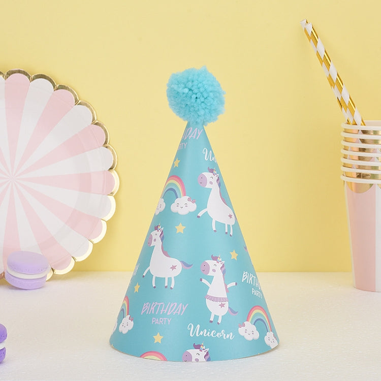 20 PCS Cute Children Bronzing Birthday Hats Cake Baking Decoration Party Hats, Cats, Unicorn, Wave Point, Daisy, Happy Birthday, Star & Moon Bronzing, Golden Ball Cap Happy Birthday, Golden Ball Cap 2 Monster, Golden Ball Cap Spaceman                  ... Unicorn