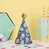 20 PCS Cute Children Bronzing Birthday Hats Cake Baking Decoration Party Hats, Cats, Unicorn, Wave Point, Daisy, Happy Birthday, Star & Moon Bronzing, Golden Ball Cap Happy Birthday, Golden Ball Cap 2 Monster, Golden Ball Cap Spaceman                  ... Golden Ball Cap 2 Monster