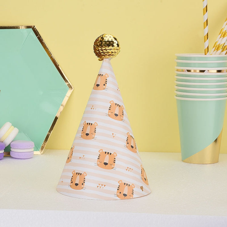 20 PCS Cute Children Bronzing Birthday Hats Cake Baking Decoration Party Hats, Cats, Unicorn, Wave Point, Daisy, Happy Birthday, Star & Moon Bronzing, Golden Ball Cap Happy Birthday, Golden Ball Cap 2 Monster, Golden Ball Cap Spaceman                  ... Golden Ball Cap 5 Tiger