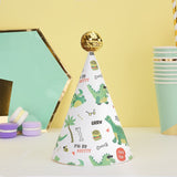 20 PCS Cute Children Bronzing Birthday Hats Cake Baking Decoration Party Hats, Cats, Unicorn, Wave Point, Daisy, Happy Birthday, Star & Moon Bronzing, Golden Ball Cap Happy Birthday, Golden Ball Cap 2 Monster, Golden Ball Cap Spaceman                  ... Golden Ball Cap Dinosaur